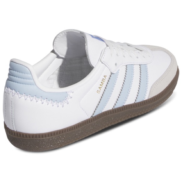 adidas Samba OG Big Kid 'White/Clear Sky/Blue/ Gum' GS 4.5Y-7Y Fit Women 6-8.5 - Picture 7 of 9